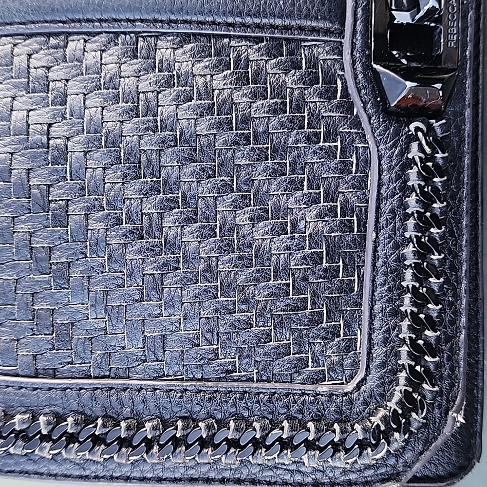 Rebecca Minkoff Love Chevron Quilt Black Leather Crossbody Bag - Picture 8 of 14